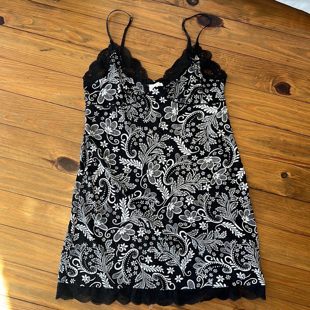 Black and white stretchy lingerie nightgown size S